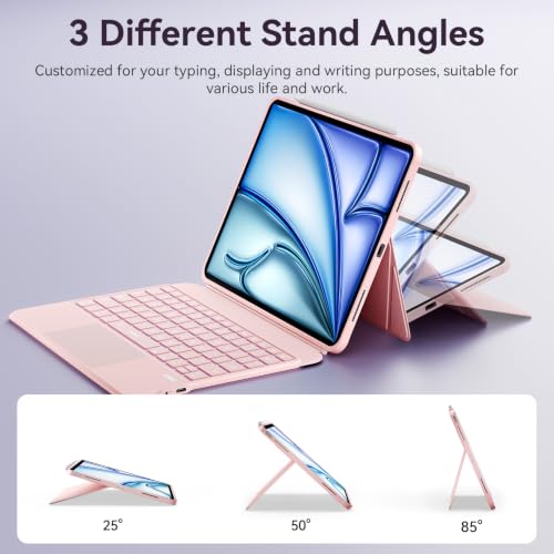 Image of WIWU iPad Air M4 11 inch Case Keyboard 11 /10th Pro11 4 /3 /2 /1 Removable Pink