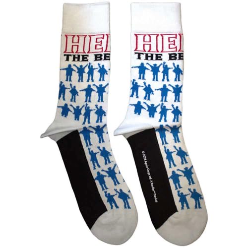 Rock Off officially licensed products The Beatles Help Silhouettes Repeat Ankle Socks Size One Size - Les Beatles, Paul McCartney, John Lennon, RIngo Starr, George Harrison Rock Off officially licensed products The Beatles Help Silhouettes Repeat Ankle Socks Size One Size – Image 3