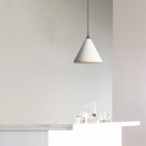 Miniatura 3 de Lámpara colgante de cemento blanco, lámpara colgante de techo de comedor retro nórdico, moderno, simple, de una sola cabeza, para cocina, isla,