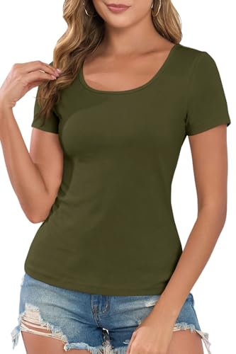 Womens Short Sleeve Tops Summer T Shirts Round Neck...