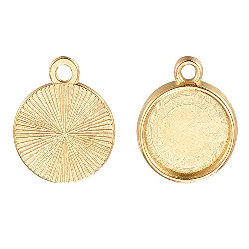 60Pcs Pendant Trays Fit 12Mm Zinc Alloy Round Blank Bezel Base Cabochon Settings Trays Pendant Blanks For Jewelry Making Tool Diy Findings (A663) #TOP2