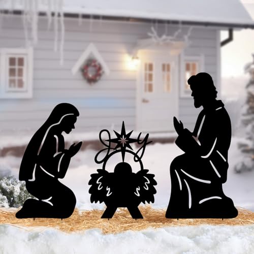 Weihnachtskrippe aus Metall, für den Außenbereich,...