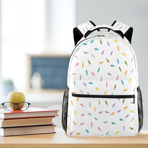 Sac à dos filles et adolescents grand format multicouleur style Memphis