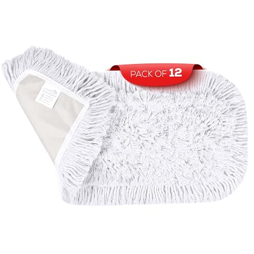Kleen Handler 18" Commercial Dust Mop Replacement Heads, 12 Pack