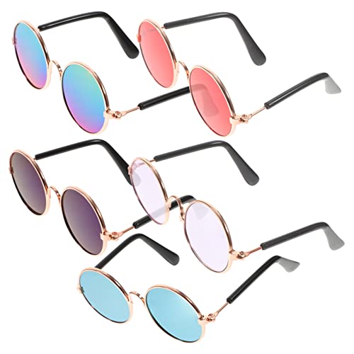 FONDOTIN Sunglasses for Dogs Cats 5pcs Pet Photo Props Stylish Uv Protection Glasses Cat Eyewear