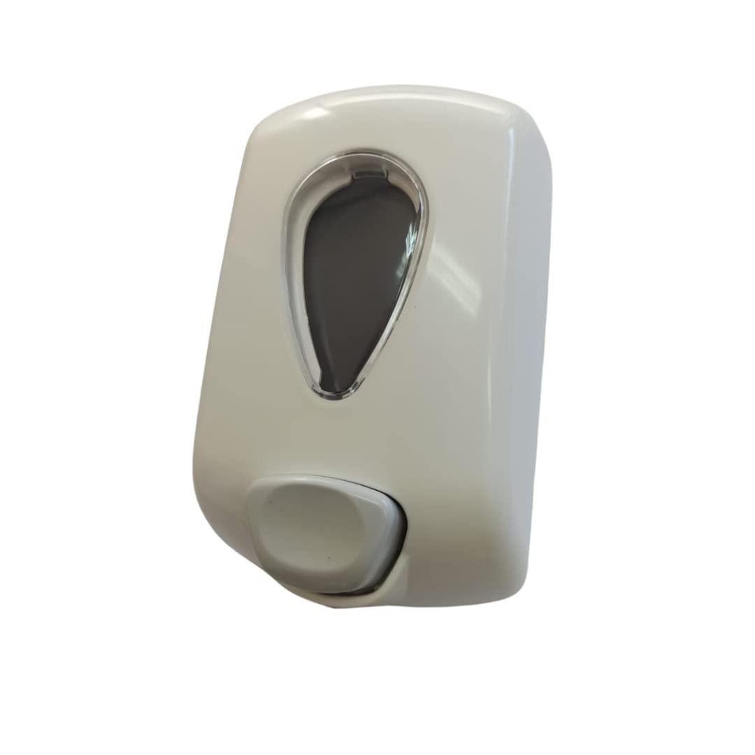Dosificador de Gel Hidroalcohólico (Pack de 5 Unidades) - Dispensador de Jabón de Manos con Pulsador - Recipiente de Plástico Rellenable con Visor - Capacidad de 900 ml