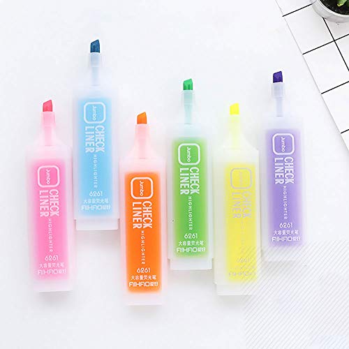 TopHomer Highlighters 6 Assorted Colors Highlighter Pens Inclined Head Tip Marker Pen Quick Dry for School Office Home Supplies