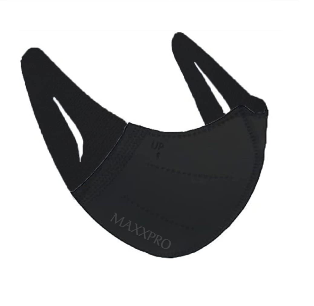 COMFY LIFE Pure Black 3D disposable face mask pack of 50 with 4 ply layer black color with wide soft fabric earloop with 2 melt blown layers. largavida for men women kids senior citizens