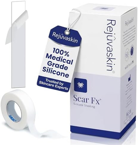Rejuvaskin Silicone Scar Tape for Scars, 1" x 22", Flattens Abdominal Scars