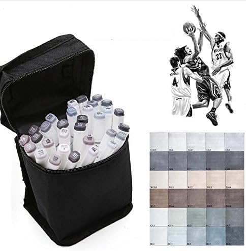 30 Colors Grayscale Art Marker Set 2‑Sided Alcohol-Based Ink