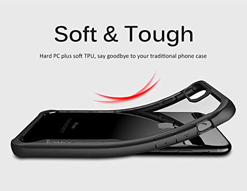 Image of REALCASE iPhone 7 Plus / 8 Plus Back Cover Case | Clear Transparent Gel TPU Shock Proof Bumper Back Cover Case for iPhone 7 Plus / 8 Plus (B Black)