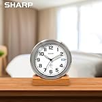 Sharp Brushed Metal Silent Alarm Clock