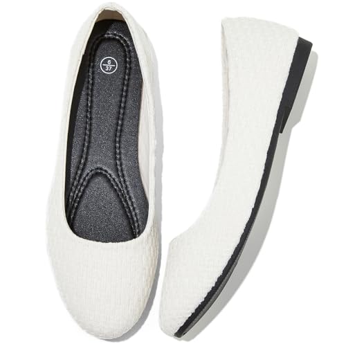 Image of Women's Ballet Flats Shoes Dress Slip on Shoes | PU Leather Teacher Business Casual Loafers Non Slip Low Heel Dressy