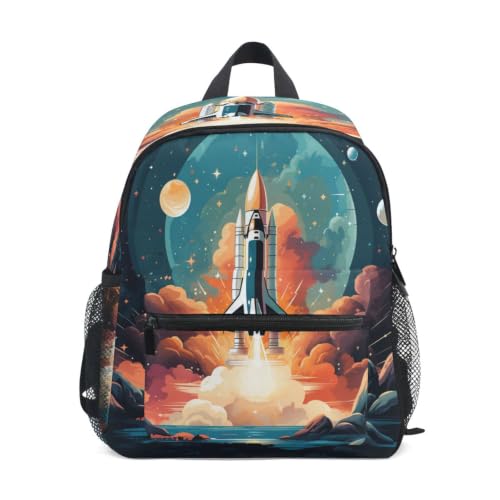 Sac à dos enfant ciel étoilé et navette spatiale pour rêver en maternelle