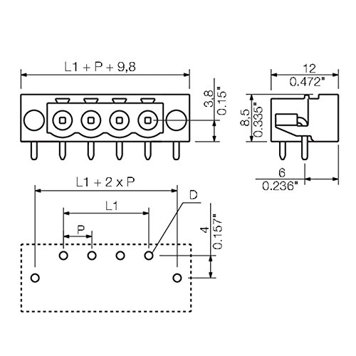 Conector SL 5.08HC/90LF 7P Orange Weidmüller para circuitos impresos 2