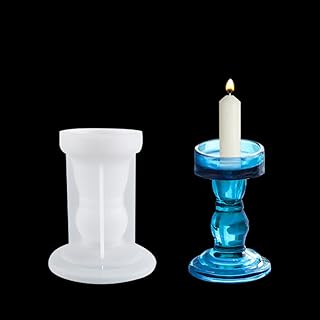 FineInno Column Candle Holder Resin Molds Ancient Pillar Tealight Candlestick Epoxy Casting Silicone Molds for DIY Jewelry Craft Home Table Decoration