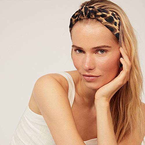 TOBATOBA Headbands for Women, Pearl Headband Leopard Headbands for Women Girls, Cute Headband with Pearls, Wide Top Knot Headband, Beaded Women headbands Fashion Hair Accessories for Women and Girls