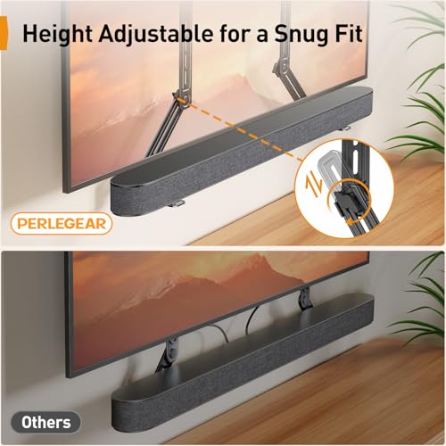Perlegear Soundbar Mount With Adjustable Height, Soundbar Mounting Bracket Under Or Above Tv Up To 15 Lbs Soundbar With Detachable Long Extension Plates thumb #3
