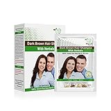 Biogreen Roots Shampoo 5 Pouches - Dark Brown Hair Color Shampoo with herbals for Men and Women - New & Improved Formula - All Hair Types -with Herbals Ingredients Dark Brown Hair Shampoo - 5 Pouches with 5 pair of gloves.