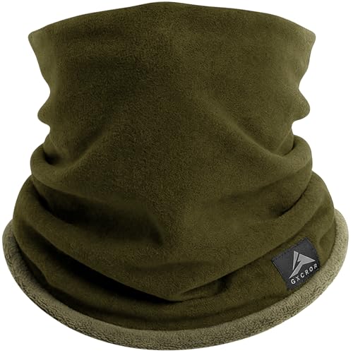 GXCROR Winter Schlauchschal, Wendbarer Fleece Halsschlauch, Winddichte Gesichtsmaske, Warmer Halswärmer für Herren & Damen