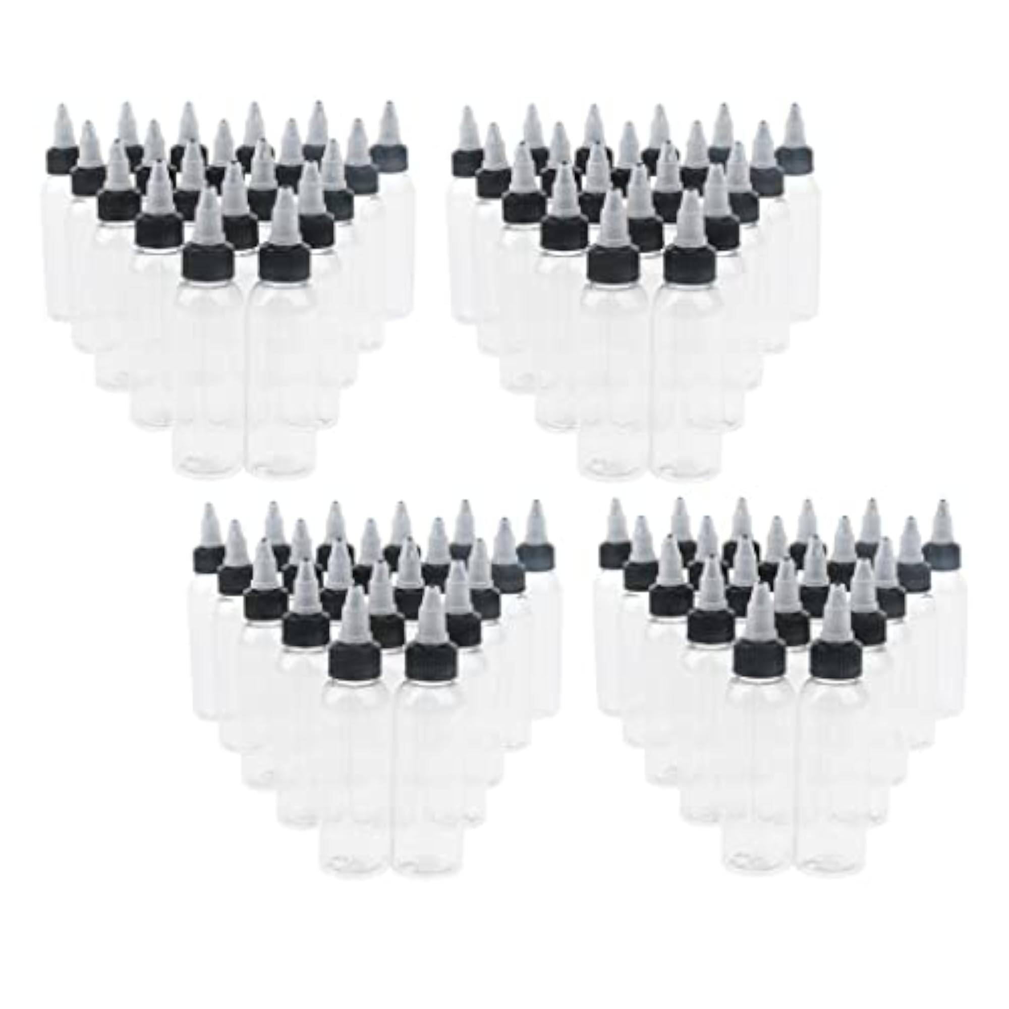 80 Pcs Empty Poly Squeeze Bottle with Twist Top Cap Applicator 30ml