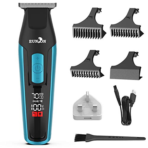 EUNON Profi-Haarschneidemaschine Haarschneider Haartrimmer Langhaarschneider Akku- und Netzbetrieb Wasserdicht für Herren Männer, Schwarz