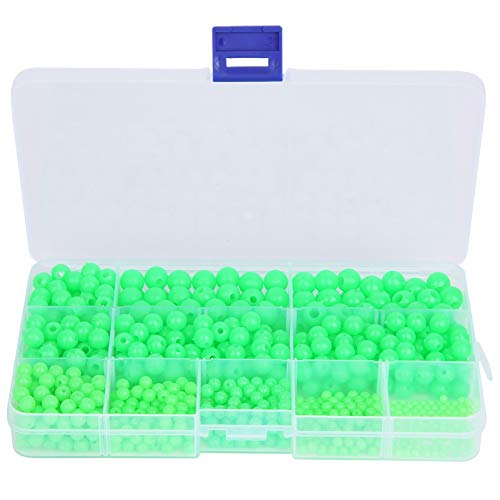 Pilipane 820 pcs Brighten Fishing Beads, Multi Models Brighten in The Dark Fishing Beads for Catfish Bait Rigs Punch Baits, Round Lure Rigging Beads for Saltwater Freshwate