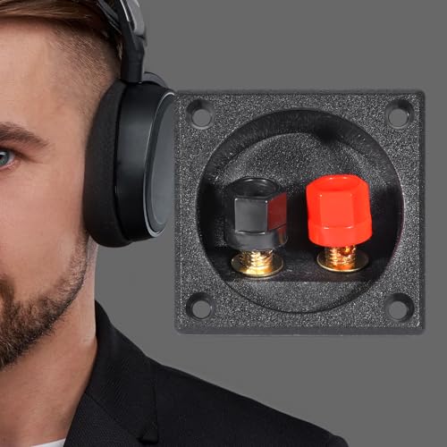 Terminal para caja de altavoz 2 piezas, negro, 2.24 pulg miniatura 3