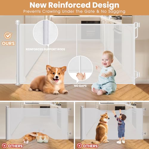 SPACEANY Portão Retrátil Reforçado Para Bebês Ou Portão De Malha Para Cães Spaceany, Fácil De Usar P