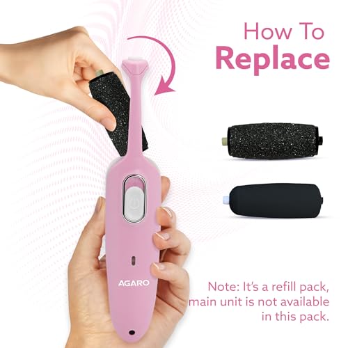 Image of AGARO Callus Remover Replaceable Heads, 2 Pcs, Callus & Dead Skin Removal Filer, Pedicure at Home