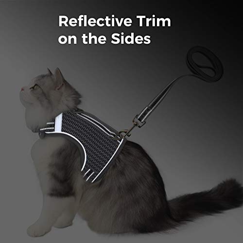 pangdi Cat Harness and Leash for Walking Escape Proof-Grey,Medium