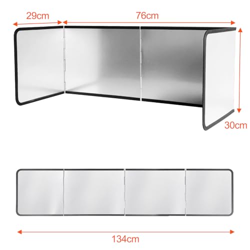 Miniatura 2 de Fousenuk Protector Pared Antisalpicaduras Cocina, 4 Lados Panel Protector Salpicaduras Cocina Plegable, Protección Antisalpicaduras Pantallas, Fácil De Limpiar, Para Estufas Y Sartenes 76x29x30cm