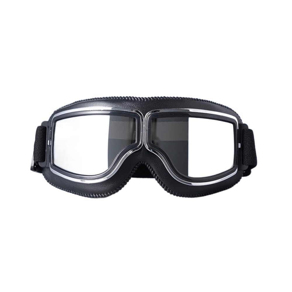 Occhiali da Moto Occhiali Caldi antiappannamento per ATV Bici Motocross Occhiali protettivi Sci Retro Pilot Occhiali da Moto Occhiali da Equitazione (Colore: 21) (Nero)