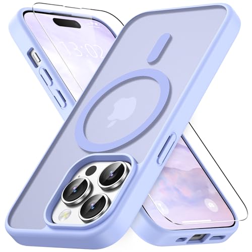 Coque iPhone 14 Pro antichoc magnétique transparente mate avec verre trempé écran