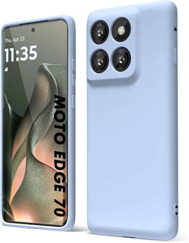 Image of DIZORO Microfiber Candy Case for Motorola Moto Edge 70 5G Smooth Touch Cushion Liquid Soft Silicone Gel Phone Cases Non-Slip Full Body Protective Back Cover - Carolina