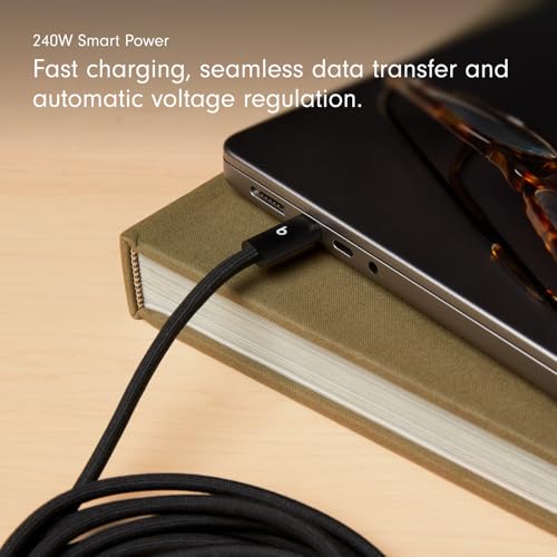 Image of Beats 240W USB-C to USB-C Braided Cable, Fast Charging, Durable /Tangle Free, Compatible with Apple and Android Devices (3 m /10 ft) - Bolt Black