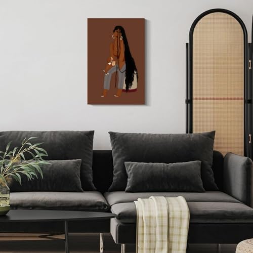 Peinture murale femme afro pour créer une ambiance chaleureuse dans la chambre