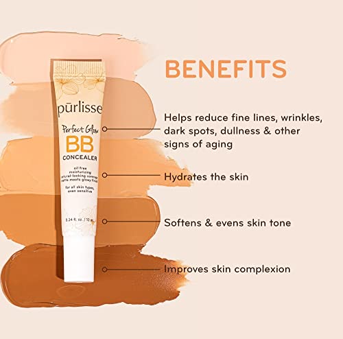 purlisse BB Concealer - BB Cream for All Skin Types - Oil-Free Moisturizing, Smooths Blemishes - .34
