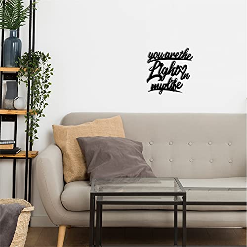 Image of eCraftIndia You Are The Light In My Life Wooden Wall Decor for Living Room Bedroom| Wall Decor Items| Wall Art for Home Decor Valentine Gift for Girlfriend Boyfriend Husband Wife| Valentine Decoration