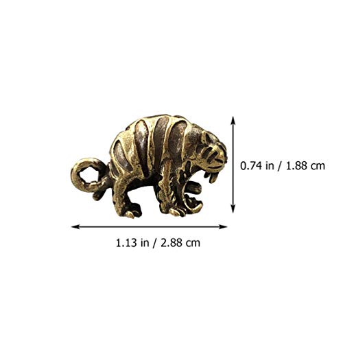 FAVOMOTO 2Pcs Figurinhas Estátua de Bronze Chinês Feng Shui Bronze Mini Tigre Tigre Sorte Estátuas R