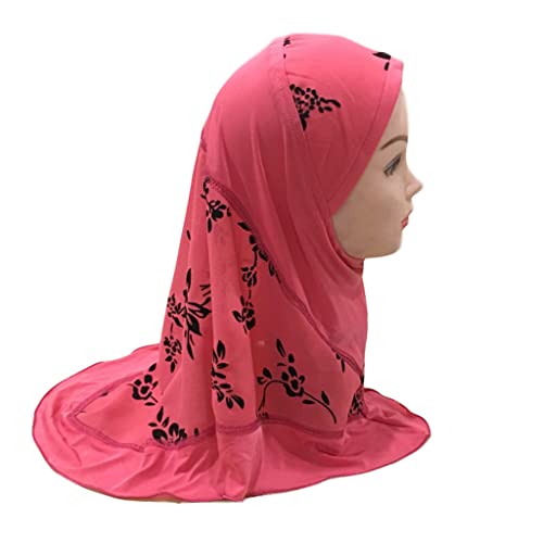 Muslim Kids Girls Hijab Islamic Headscarf Flower Scarf One Piece East Full Cover Wrap Cover4