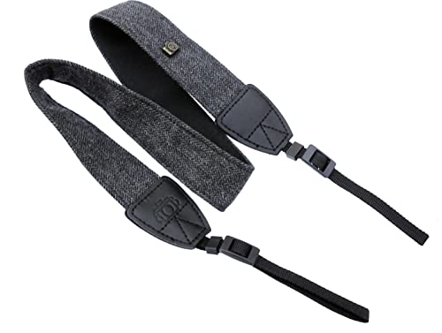 Fotasy Black Vintage Weave Camera Neck Strap, Camera Shoulder Belt Strap, Classic Design, Compatible with Canon Fujifilm Nikon Olympus Panasonic Pentax Sony Cameras