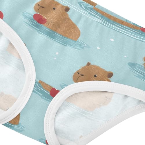 Wusikd Cute Capybara Girls' Underwear Cotton Girls Briefs Soft Toddler Underwear 2T4