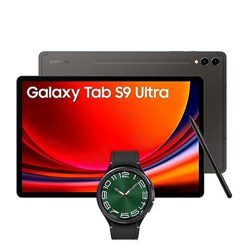 Samsung Galaxy Tab S9 Ultra WiFi Android Tablet, 512GBStorage, Graphite, 3 Year Extended Warranty with a Samsung Galaxy Watch6 Classic, Bluetooth, 47mm, Graphite (UK Version)