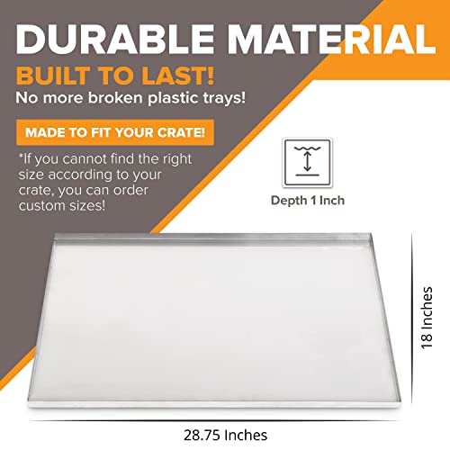 Pinnacle Systems (Galvanized, 28.75" L X 18" W X 1") Frisco Metal Replacement Crate Tray for Heavy Duty Single and Double Door Dog Crate Chew Proof Crack Proof Multipurpose Tray - Thumbnail 2