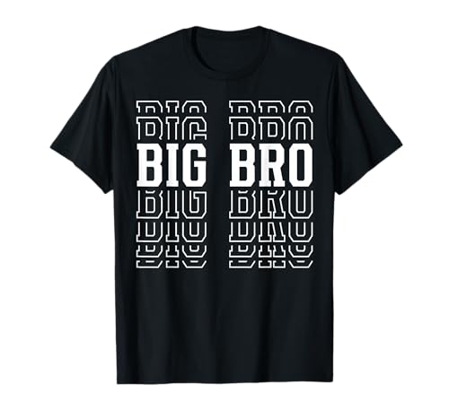 Big Bro Funny Layered Text Siblings Older Brother T-Shirt