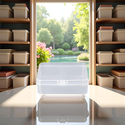 Image of Square clear Jewelry Storage Boxes Beads Crafts Case Containers Reusable Plastic Comfortable and Environmentally Professional Design Craft and Sewing Supplies Storage (6x6x1.8cm)