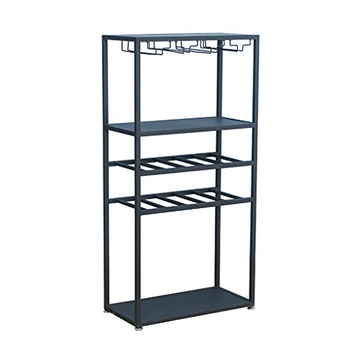 Soporte para botellas de vino metálico negro 5 niveles miniatura 1