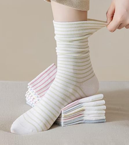 Image of Women's Seamless Striped Crew Socks 2-Pack
