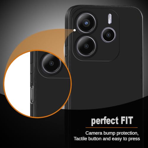 Image of Back Cover for Mi Redmi Note 14 5G | Full Camera Protection | Premium Liquid Silicon Case | Flexible Bumper Case for Mi Redmi Note 14 5G (Black)